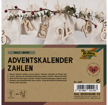 Čísla adventního kalendáře ze dřeva a látkové tašky