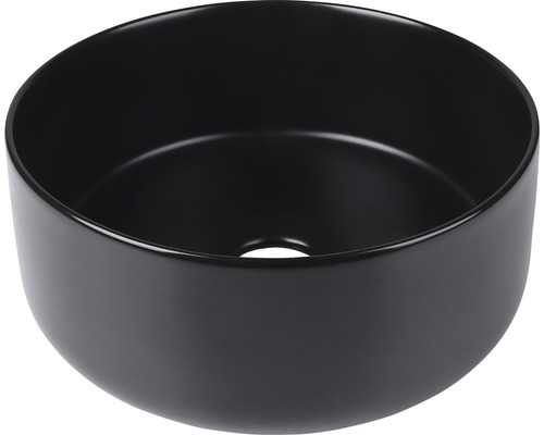 Umyvadlo na desku Differnz - sanitární keramika černá 25 x 11,5 cm 38,010,63 Černé keramické umyvadlo na desku s kulatým designem