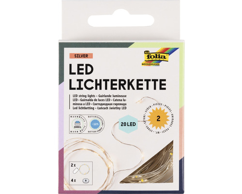 LED světelný řetěz 2,2m 2 ks 20 LED diod (4x baterie CR2032)