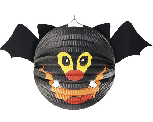 Lampión netopýr Ø 25 cm Lucerna ve tvaru netopýra pro halloweenskou výzdobu