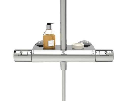 Nástěnný sprchový termostat s poličkou na šampon a mýdlo