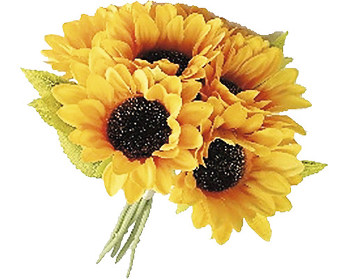 Umělá květina slunečnice kytice 6 květů 35 cm žlutá