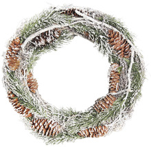 Dekorativní vánoční věnec s jedlovými větvemi a šiškami
