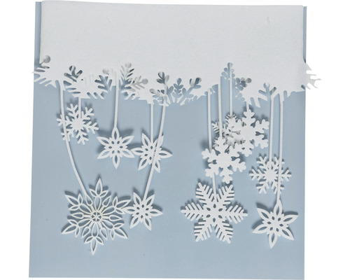 Vánoční dekorace filcové sněhové vločky 33 x 0,4 x 180 cm bílé Dekorace se sněhovými vločkami