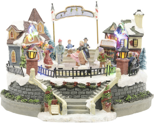 LED městečko s kluzištěm 25 x 26,5 x 18,5 cm Christmas villages