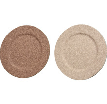 Dva kulaté podkladové talíře s krajkovým vzorem