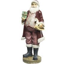 Dekorativní figurka Santa Clause s dárkem a houpacím koněm