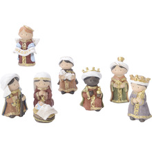 Sada figurek do betléma s andělem, Marií, Josefem, Ježíškem, pastýřem a třemi králi