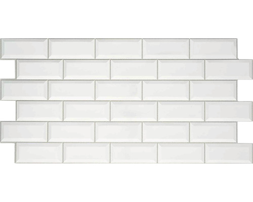 Obklad stěn PVC panel Brick white modern 96x48,5 cm