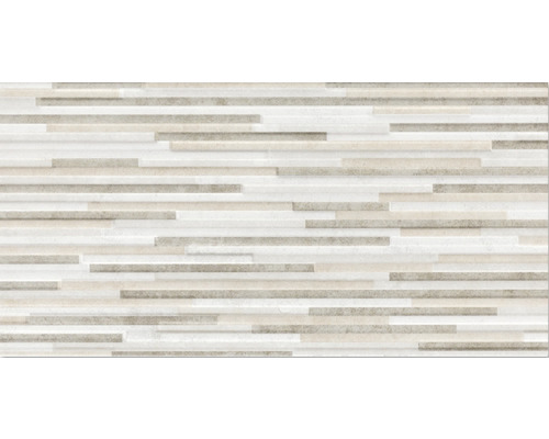 Dekor k obkladu RIALTO muretto mix 26,1 x 52,2 cm Dekorativní obkládačka s horizontálním proužkovaným vzorem