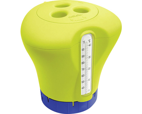 Plovoucí dávkovač chemikálií pro bazény s teploměrem pro dávkování přípravků pro údržbu bazénů