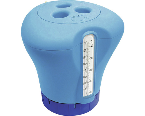 Plovoucí dávkovač s teploměrem pro bazénovou chemii