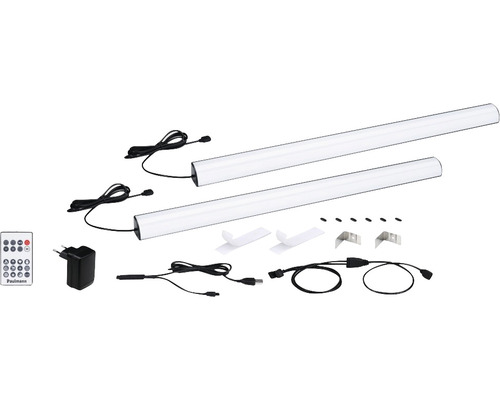 Dvě LED svítidla včetně dálkového ovládání, napájecího zdroje a upevňovacího materiálu