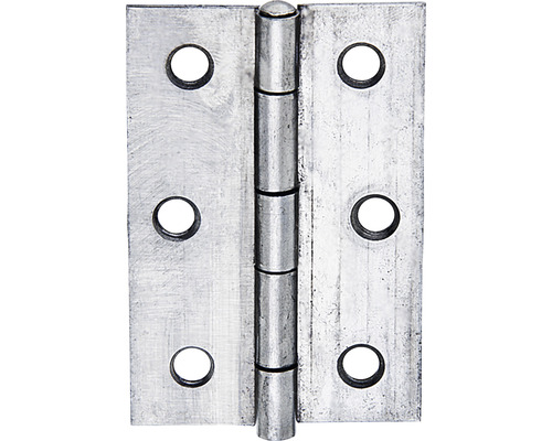 Závěs pološiroký se zanýtovaným čepem z nerezové oceli 63 x 43 mm nerez Kovové dveřní pouzdro se šesti otvory pro šrouby