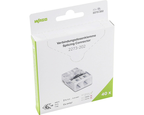 Balení Wago spojovacích svorek 2273-202 s 40 kusy