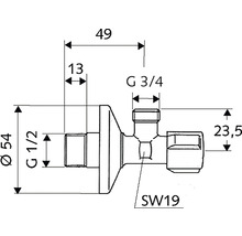 Pračkový ventil SCHELL 1/2" x 3/4"-thumb-2