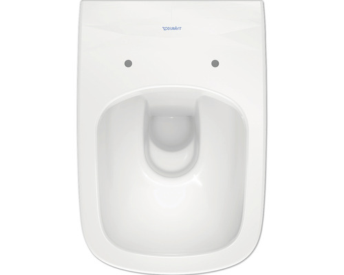 Bílá závěsná hlubokosplachovací toaleta ze sanitární keramiky s logem Duravit