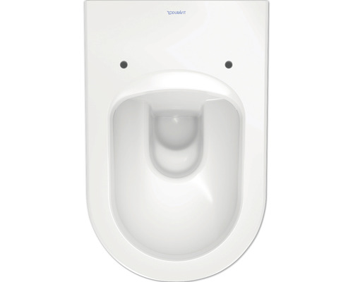 Závěsný klozet Duravit hluboké splachování bez okraje, pohled shora