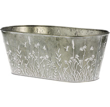 Kovový truhlík s rostlinným vzorem