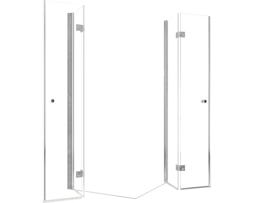 Sprchový kout se dvěma dveřmi a boční stěnou ze skla