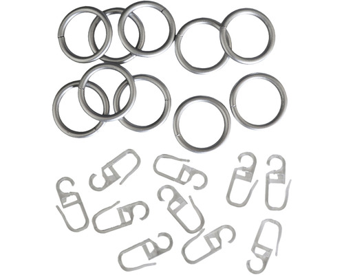 Kovové kroužky a rolničky na závěsy pro upevnění záclon