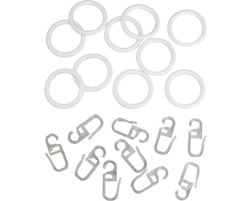 Kroužky a háčky na závěsy