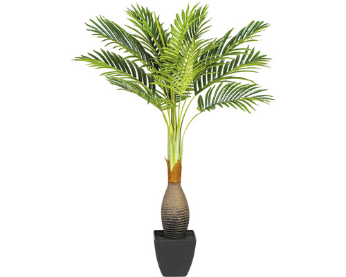Umělá rostlina palma Kencie Howea 100 cm v černém plastovém květináči 14x14 cm Umělá areková palma v květináči