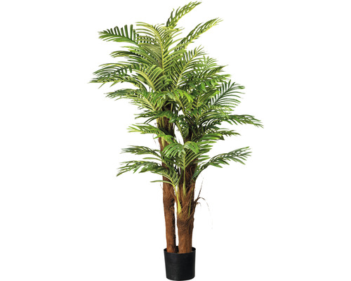 Umělá rostlina palma areka s kokosovým kmenem 160 cm v plastovém květináči se zeminou 19x17 cm