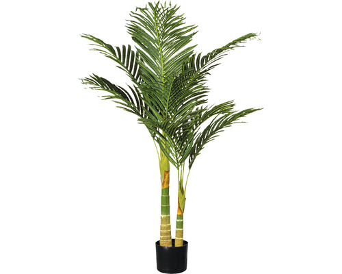 Umělá rostlina palma areka Dypsis lutescens 2 kmeny 120 cm v černém plastovém květináči se zeminou 15 x 13 cm