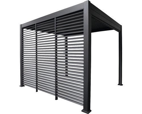 Hliníkový zahradní altán s lamelovou stěnou