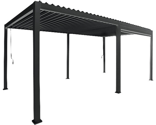 Volně stojící černá pergola do zahrady