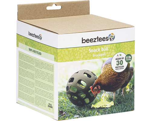 Beetztees Snackball v balení s kuřetem a environmentální značkou