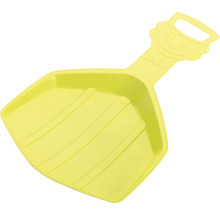 Žlutá dětská lopata s obličejem a rukojetí