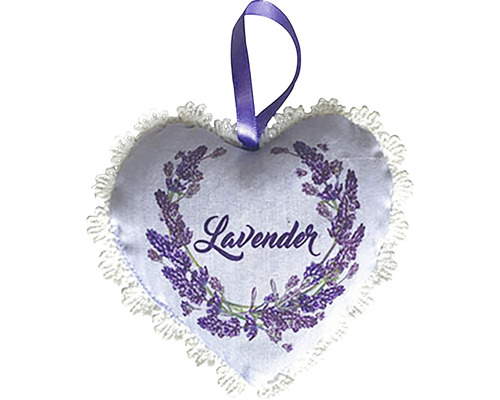 Levandulový vonný sáček ve tvaru srdce se závěsným poutkem