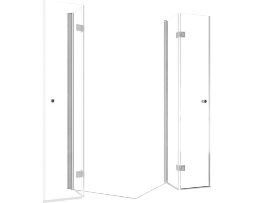 Rohová sprcha se dvěma skleněnými dveřmi