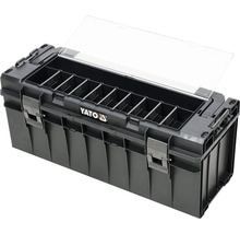 Plastový box na nářadí s průhledným víkem a přihrádkami