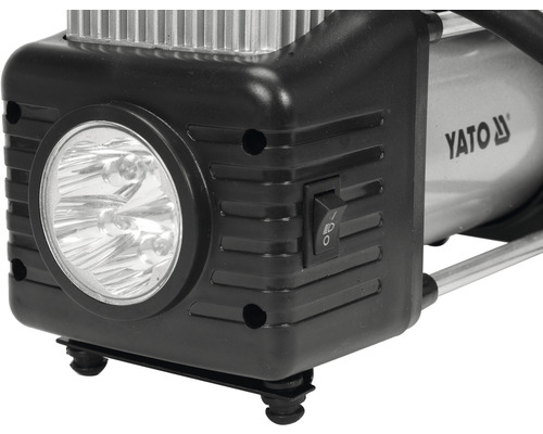 Logo Yato na vzduchovém kompresoru se svítilnou