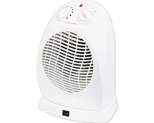 Bílý ohřívač s ovládacími knoflíky