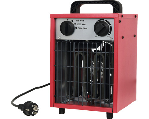 Elektrický topný ventilátor červený 3000 W