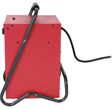 Červený svařovací stroj s nosným rámem a napájecím kabelem