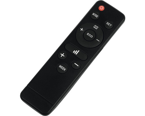 Černý dálkový ovladač s několika tlačítky