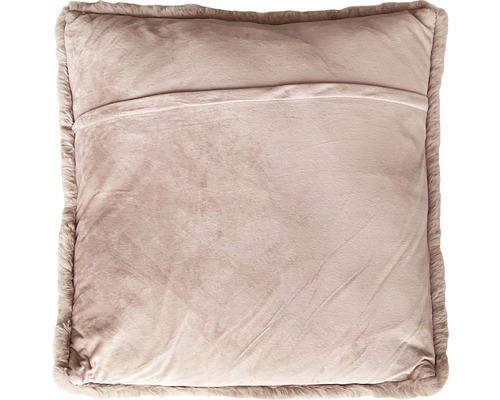 Čtvercový polštář s lemem z umělé kožešiny