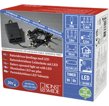 Bateriový LED světelný řetěz s černým kabelem pro venkovní použití