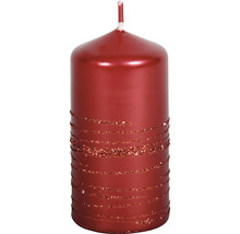 Válcová svíčka s třpytivými pruhy