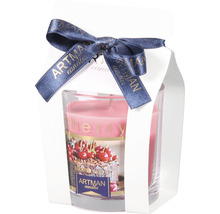 Vonná svíčka třešeň ve skleněném balení se stuhou od Artman Candles