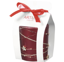 Dekorativní sloupová svíčka v dárkovém balení s mašlí