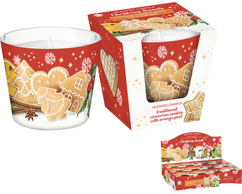 Vánoční vonná svíčka ve skle CHRISTMAS SWEETS CINNAMON COOKIES 115 g