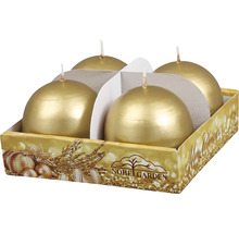 Kulaté svíčky v balení po čtyřech v ozdobném obalu