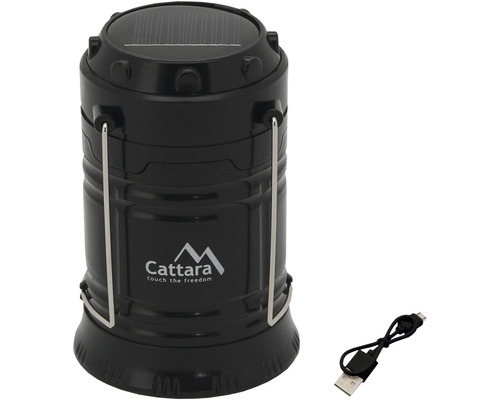 Černá solární lampa s USB kabelem
