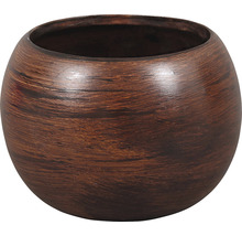 Obal na květináč keramický MANES WOOD Ø 16 x 16 cm matný hnědý